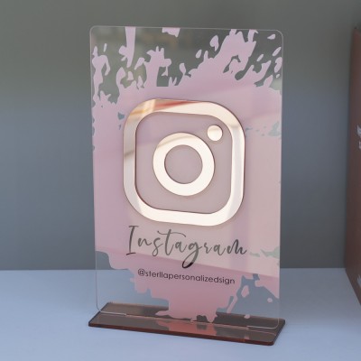 Personalized Instagram Social Media Sign | Salon Sign | Beauty Sign