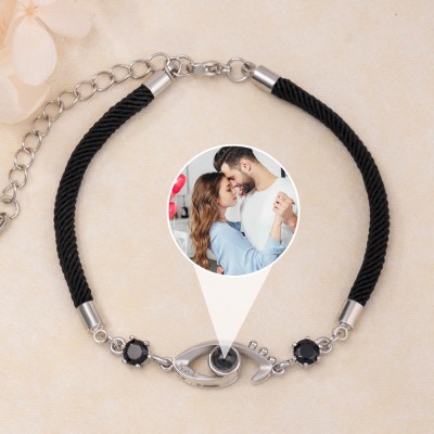 Custom Memorial Photo Projection Charm Bracelet Valentine's Day Gift Ideas