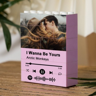 Custom Music Photo Puzzle Block For Soulmate Valentine's Day Anniversary Gift Ideas