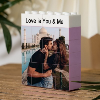 Custom Photo Block Puzzle Building Brick Gift For Her Valentine's Day