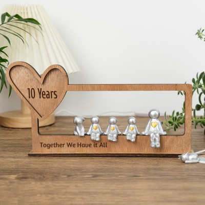 10 Years Our Little Family Personalised Sculpture Figurines 10th Anniversary Christmas Day Gift Ideas