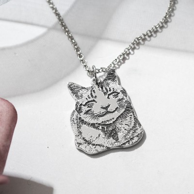 Personalized Pet Photo Engraved Necklace