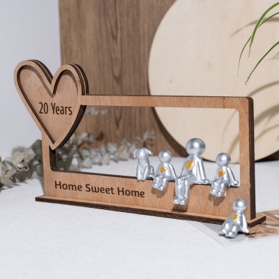 20th Anniversary Sweet Home Personalised Sculpture Figurines For Mom Grandma Christmas Day Gift Ideas