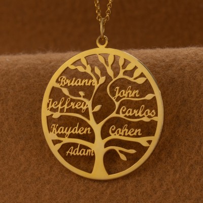 Personalised Family Tree Necklaces With Kids Name For Mother's Day Gift Ideas