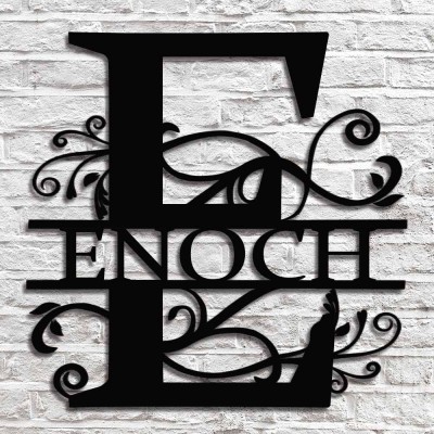 Personalized Family Name Metal Sign Monogram Home Wall Decor