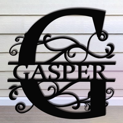 Personalized Family Name Metal Sign Monogram Home Wall Decor