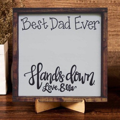 Personalized Best Dad Ever DIY Handprint Hands Down Frame For Father's Day