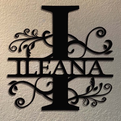 Personalized Family Name Metal Sign Monogram Home Wall Decor