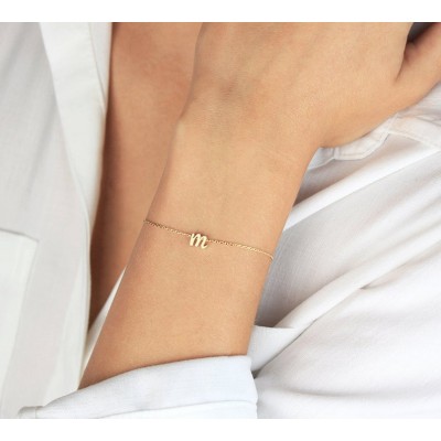 S925 Silver Personalized Initial Letter Name Bracelet