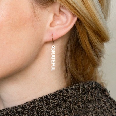 Rose Gold Personalized Chain Name Earrings