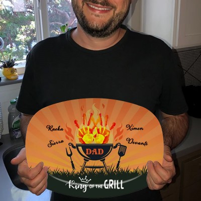 Personalized BBQ Platter With Kids Name Daddy's Grilling Plate For Father's Day Gift Ideas