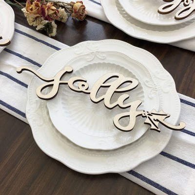 Thanksgiving Place Cards For Dining Table Decor Jolly Words Sign