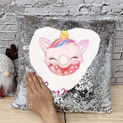 Personalized Sequin Name Sliver Pillow Girl Birthday Gift