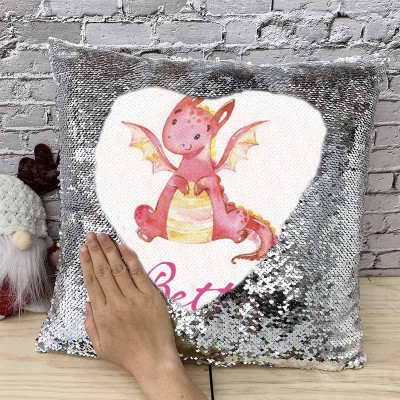 Personalized Sequin Name Sliver Pillow Girl Birthday Gift