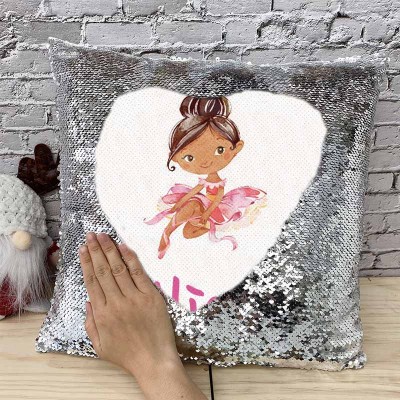Personalized Sequin Name Sliver Pillow Girl Birthday Gift