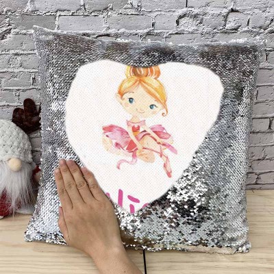 Personalized Sequin Name Sliver Pillow Girl Birthday Gift