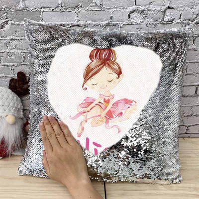 Personalized Sequin Name Sliver Pillow Girl Birthday Gift
