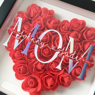 Personalized Mom Flower Shadow Box With Name For Mother's Day