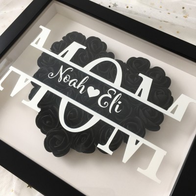 Personalized Mom Flower Shadow Box With Name For Mother's Day