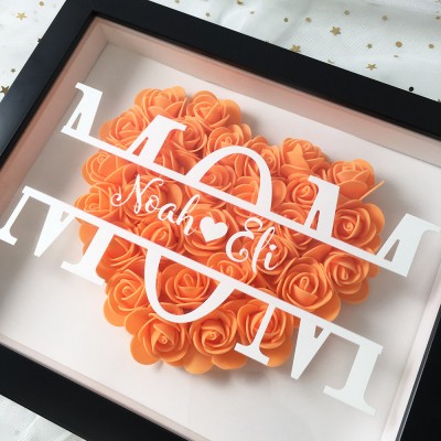 Personalized Mom Flower Shadow Box With Name For Mother's Day