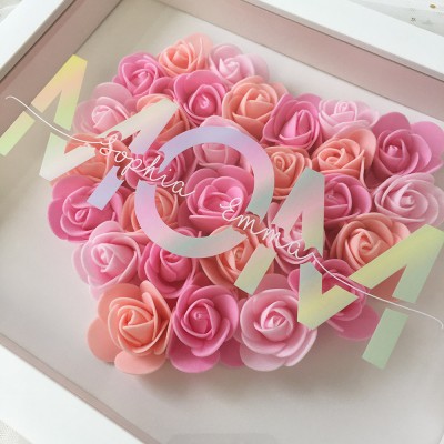 Personalized Mom Flower Shadow Box With Name For Mother's Day