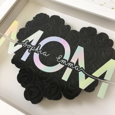 Personalized Mom Flower Shadow Box With Name For Mother's Day