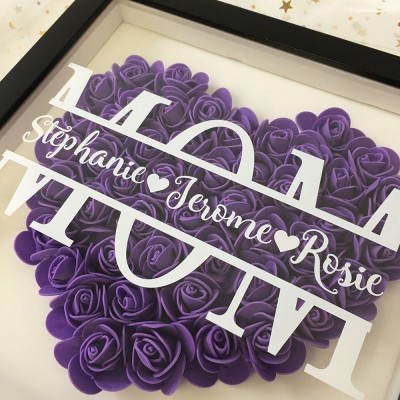 Personalized Mom Flower Shadow Box With Name For Mother's Day