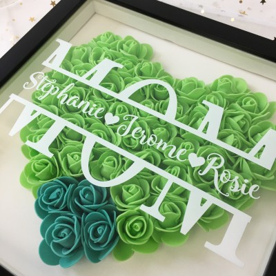 Personalized Mom Flower Shadow Box With Name For Mother's Day