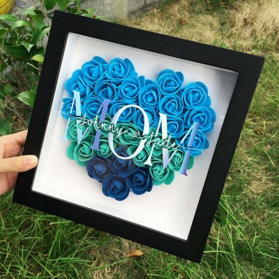 Personalized Mom Flower Shadow Box With Name For Mother's Day