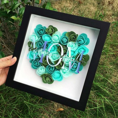 Personalized Mom Flower Shadow Box With Name For Mother's Day