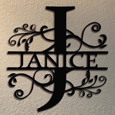 Personalized Family Name Metal Sign Monogram Home Wall Decor