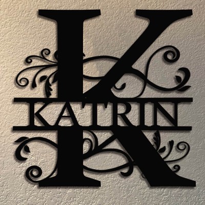Personalized Family Name Metal Sign Monogram Home Wall Decor