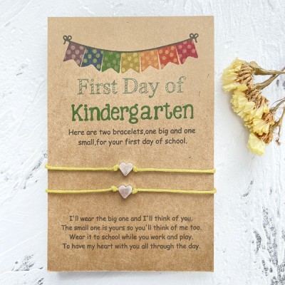 Back to School Bracelet First Day of Kindergarten Gift for Kid Set of 2