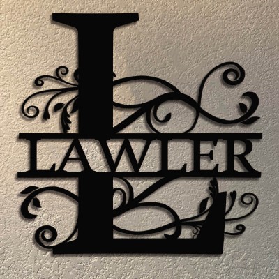 Personalized Family Name Metal Sign Monogram Home Wall Decor