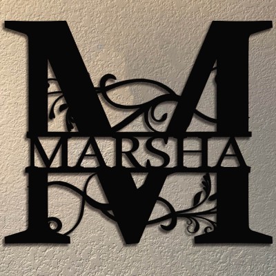 Personalized Family Name Metal Sign Monogram Home Wall Decor
