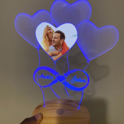 Personalised 3D Illusion Night Photo Light Romantic Home Decor Valentine's Day Gift Ideas