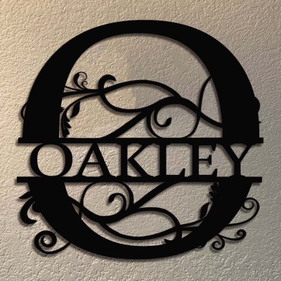 Personalized Family Name Metal Sign Monogram Home Wall Decor