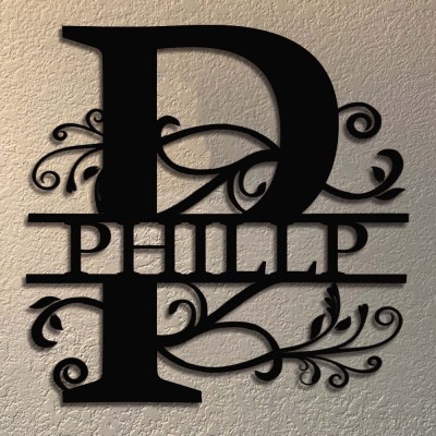 Personalized Family Name Metal Sign Monogram Home Wall Decor