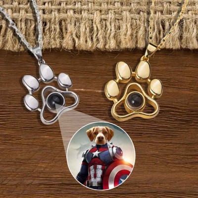 Personalised Memorial Photo Projection Charm Necklace For Pet Lovers