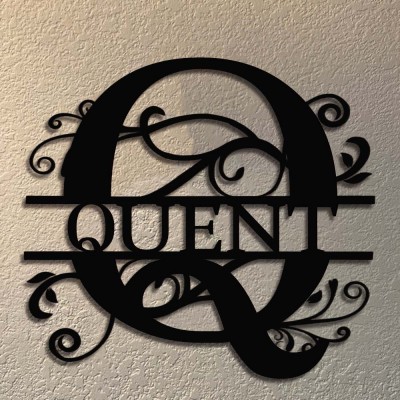 Personalized Family Name Metal Sign Monogram Home Wall Decor
