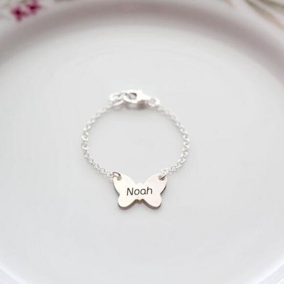 Personalized Butterfly Shape Brynn Baby Name Engraving Bracelets