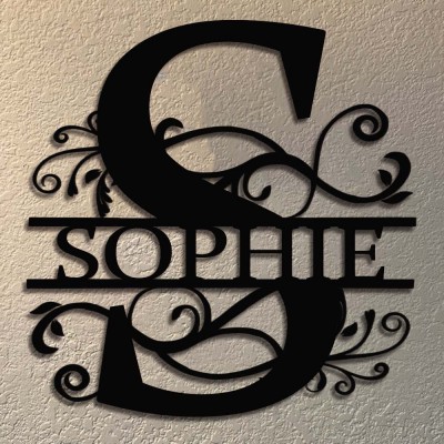 Personalized Family Name Metal Sign Monogram Home Wall Decor