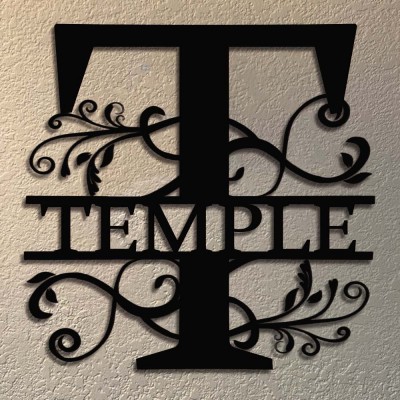 Personalized Family Name Metal Sign Monogram Home Wall Decor