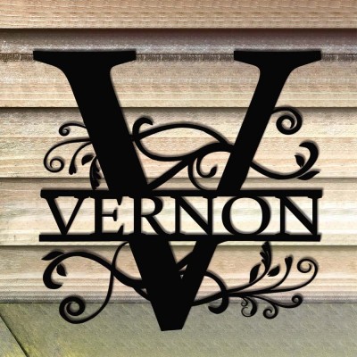 Personalized Family Name Metal Sign Monogram Home Wall Decor