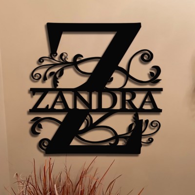 Personalized Family Name Metal Sign Monogram Home Wall Decor