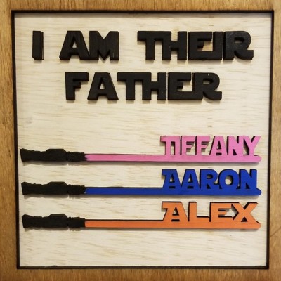 I Am Their Father Sign Personalized Kids Name Frame For Dad Father's Day