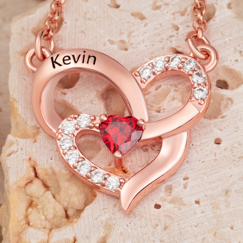15/mo - Finance FANCIME Mom Birthstone Necklace For Women Rose Heart Necklace I Love You Mom Gifts Mother's Day Gifts Jewelry For Grandmother Women Wife, 16"+2" Inches | Buy Now, Pay Later